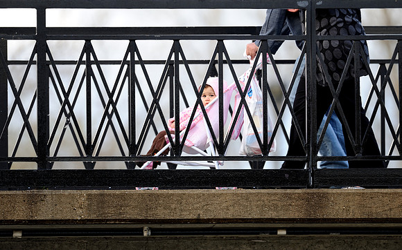 Baby on bridge