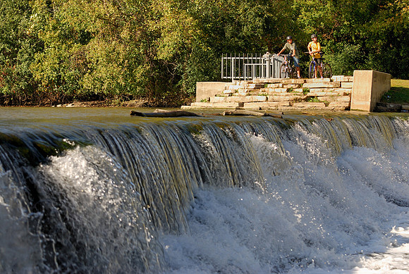 Bikers overlook falls