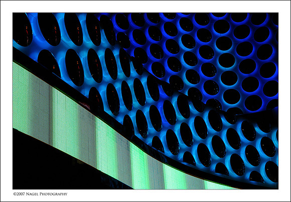 Blue over green