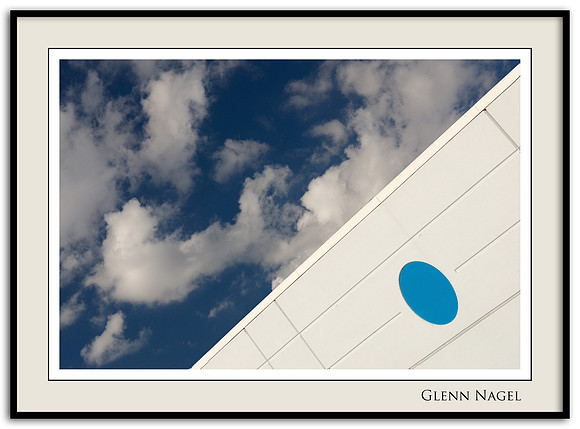 Blue dot under blue sky