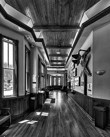 Western Springs Train Depot (B&W version)