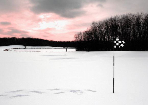Winter at the 18th green
