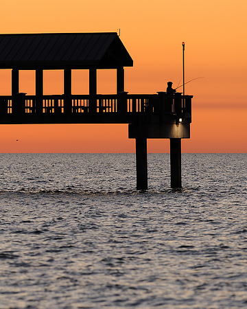 Fishing off the pier