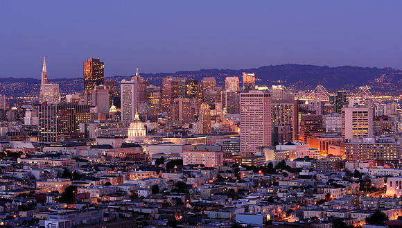 Downtown San Francisco at night