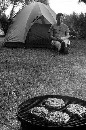 Burgers on the grill