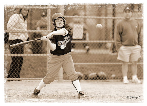 OYA girls' softball (sepia version)