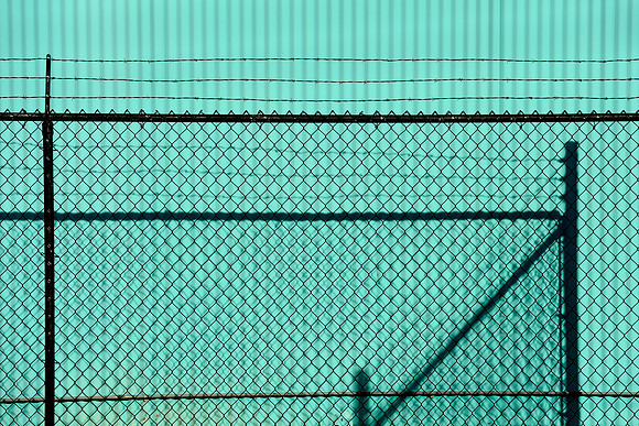 Barbed wire fence