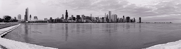 Chicago skyline at dawn (Panoramic)