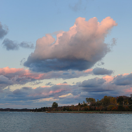 Cloudy shoreline