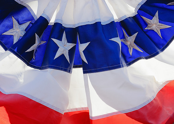 Backlit American flag fan