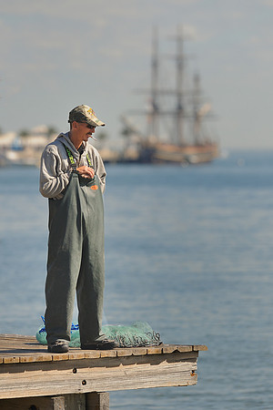 Smoking fisherman