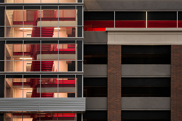 Parking garage staircase