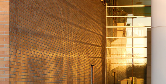 Sun reflection on bricks