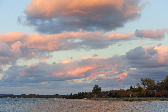 Cloudy shoreline