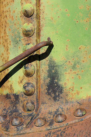 Rusty green bolts