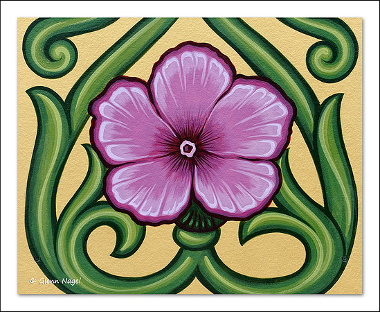 Painted purple flower