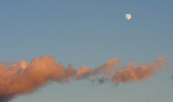 Moon above clouds