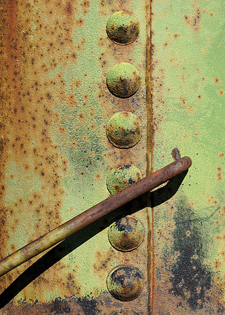 Rusty green bolts
